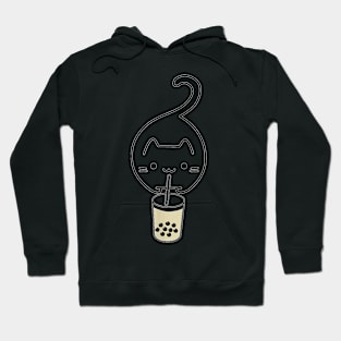 Cat Jumping Drinking Boba Milk Ea Hoodie